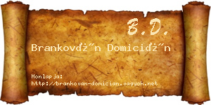 Brankován Domicián névjegykártya